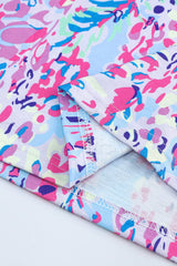 Purple Fluorescent Printed Round Neck Sleeveless Maxi Dress