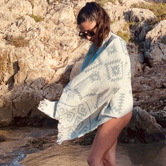 KILIM Pastel Green - Handgewebtes Hamamtuch für den Strand