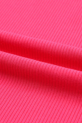 Black Plain Solid Color Ribbed Long Sleeve Mock Neck Top