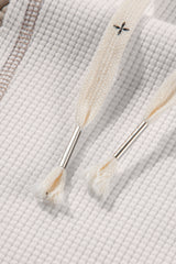 Jungle Green Quilted Textured Patchwork Hooded Jacket