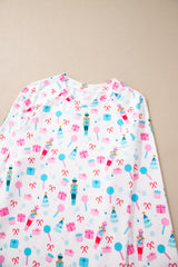 White Christmas Nutcracker Top and Wide Leg Pants Pajama Set