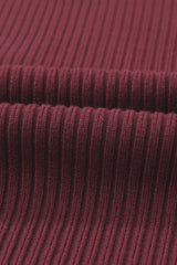 Mineral Red Patch Pocket Ribbed Knit Short Sleeve Sweater