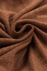 Black Plain Textured Button Up Shirt Shacket with Flap Pockets