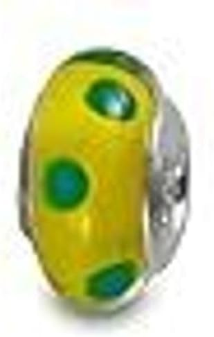 Galaxy Gold GG Genuine Murano Glass Charm Fit Pandora Charm Bracelets,925 Sterling Silver Colored Swirl Rainbow Green Dots Nature Theme Frog Charm Original Glass Bead for Bracelet and Necklace