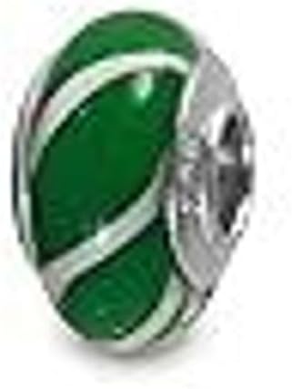 Galaxy Gold GG Genuine Murano Glass Charm Fit Pandora Charm Bracelets,925 Sterling Silver Colored Swirl Rainbow Swirl Green and White Nature Hearts Theme Charm Dinosaur Original Glass Bead for Bracelet and Necklace