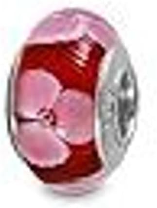 Galaxy Gold GG Genuine Murano Glass Charm Fit Pandora Charm Bracelets,925 Sterling Silver Colored Swirl Rainbow Cherry Flower Charm Original Glass Bead for Bracelet and Necklace