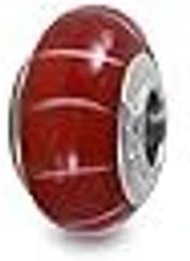 Galaxy Gold GG Genuine Murano Glass Charm Fit Pandora Charm Bracelets,925 Sterling Silver Colored Swirl Rainbow Red Caterpillar Charm Original Glass Bead for Bracelet and Necklace