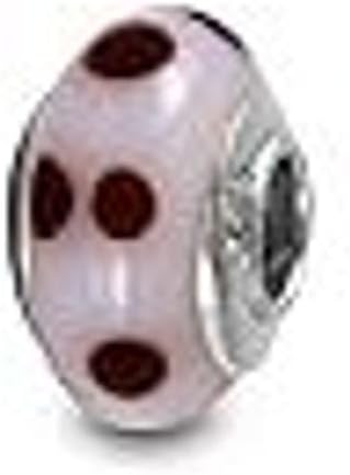 Galaxy Gold GG Genuine Murano Glass Charm Fit Pandora Charm Bracelets,925 Sterling Silver Colored Swirl Rainbow Lady Bug Charm Original Glass Bead for Bracelet and Necklace