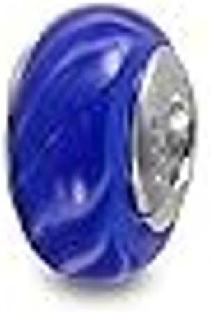 Galaxy Gold GG Genuine Murano Glass Charm Fit Pandora Charm Bracelets, 925 Sterling Silver Colored Swirl Rainbow Blue Sky Charm Original Glass Bead for Bracelet and Necklace