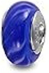 Galaxy Gold GG Genuine Murano Glass Charm Fit Pandora Charm Bracelets, 925 Sterling Silver Colored Swirl Rainbow Blue Sky Charm Original Glass Bead for Bracelet and Necklace