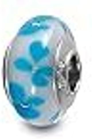 Galaxy Gold GG Genuine Murano Glass Charm Fit Pandora Charm Bracelets,925 Sterling Silver Colored Swirl Rainbow Blue Hearts Charm Original Glass Bead for Bracelet and Necklace