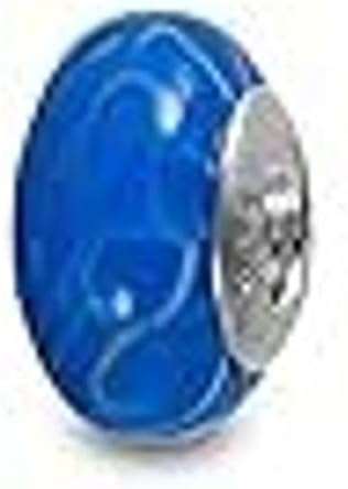 Galaxy Gold GG Genuine Murano Glass Charm Fit Pandora Charm Bracelets,925 Sterling Silver Colored Swirl Rainbow Blue Ocean Wilderness Charm Original Glass Bead for Bracelet and Necklace