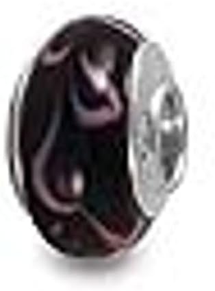 Galaxy Gold GG Genuine Murano Glass Charm Fit Pandora Charm Bracelets,925 Sterling Silver Colored Swirl Rainbow Pink Panther Charm Original Glass Bead for Bracelet and Necklace