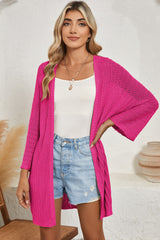 Black Hollow-out Bracelet Sleeve Knit Cardigan