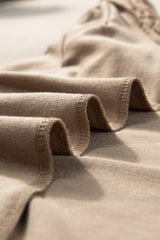 Blackish Green Seamed Detail Contrast Lace Raglan Sleeve Tee