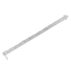 14K White Gold 7.0 Cttw Princess Cut Diamond 7" Alternating Vertical a