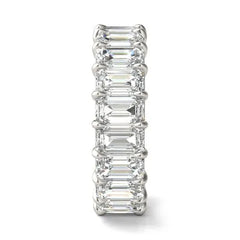 6 1/4 CTW Emerald Lab Grown Diamond Couture Classic Eternity Ring 14K