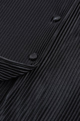 Rose Pleated Button Up Shirt and High Waisted Shorts Loungewear Set