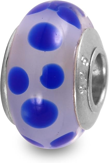 Galaxy Gold GG Genuine Murano Glass Charm Fit Pandora Charm Bracelets,925 Sterling Silver Colored Swirl Rainbow Blue White Flower Charm Original Glass Bead for Bracelet and Necklace