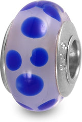 Galaxy Gold GG Genuine Murano Glass Charm Fit Pandora Charm Bracelets,925 Sterling Silver Colored Swirl Rainbow Blue White Flower Charm Original Glass Bead for Bracelet and Necklace