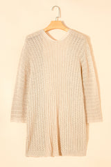 Black Hollow-out Bracelet Sleeve Knit Cardigan