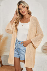 Black Hollow-out Bracelet Sleeve Knit Cardigan