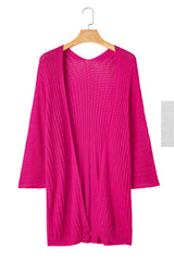 Black Hollow-out Bracelet Sleeve Knit Cardigan