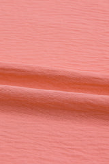 Green Casual Shirred Cuffs Half Sleeve Top