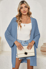 Black Hollow-out Bracelet Sleeve Knit Cardigan