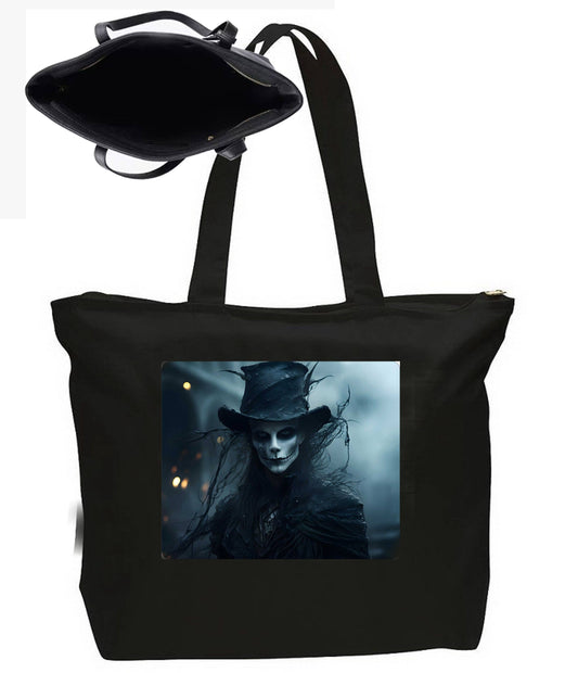 Gothic Witch Large New Zipper Tote Bag