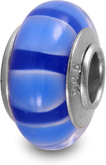 Galaxy Gold GG Genuine Murano Glass Charm Fit Pandora Charm Bracelets,925 Sterling Silver Colored Swirl Rainbow Lucky Blue Hearts Charm Original Glass Bead for Bracelet and Necklace