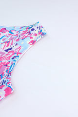 Purple Fluorescent Printed Round Neck Sleeveless Maxi Dress