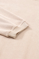 Red Contrast Trim Crinkle Rib Oversized Sweatshirt