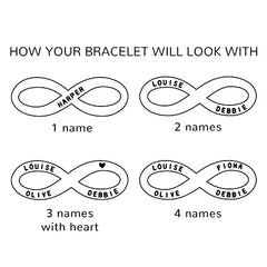 Infinity Kids Names Bracelet For Dad, Dad Birthday Gift from Children