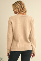 Dark Khaki Hollow Knit Drop Shoulder Cardigan