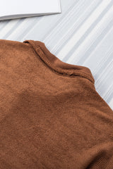 Black Plain Textured Button Up Shirt Shacket with Flap Pockets