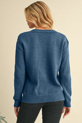 Dark Khaki Hollow Knit Drop Shoulder Cardigan