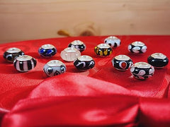 Galaxy Gold GG Genuine Murano Glass Charm Fit Pandora Charm Bracelets,925 Sterling Silver Colored Swirl Rainbow Lilac on Purple Flower in Abyss Charm Original Glass Bead for Bracelet and Necklace