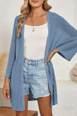 Black Hollow-out Bracelet Sleeve Knit Cardigan