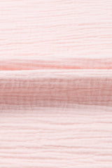 Pink Textured Tiered Ruffle Casual Short Sleeve Top