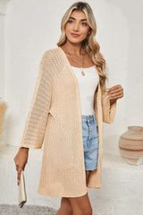Black Hollow-out Bracelet Sleeve Knit Cardigan
