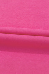 Rose Red Leopard Patchwork Sleeve Split Plus Sweatshirt