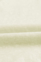 White Solid Button Up V Neck Long Cover Up