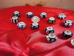 Galaxy Gold GG Genuine Murano Glass Charm Fit Pandora Charm Bracelets,925 Sterling Silver Colored Swirl Rainbow Lilac on Purple Flower in Abyss Charm Original Glass Bead for Bracelet and Necklace