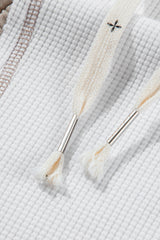 Jungle Green Quilted Textured Patchwork Hooded Jacket