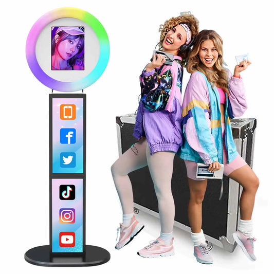 IPad Metal Case Photo Booth With RGB Ring Light With Remote Control