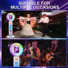 IPad Metal Case Photo Booth With RGB Ring Light With Remote Control