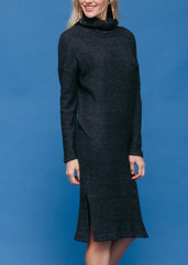 Women's Turtle Neck Midi Sweater Dress