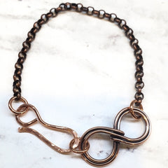 Copper Double Infinity Chain Bracelet For Him and Her