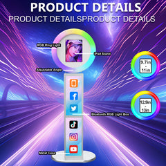 IPad Metal Case Photo Booth With RGB Ring Light With Remote Control